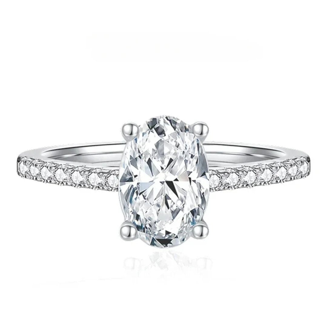 טבעת אובל+שיבוץ בצדדים