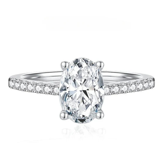 טבעת אובל+שיבוץ בצדדים