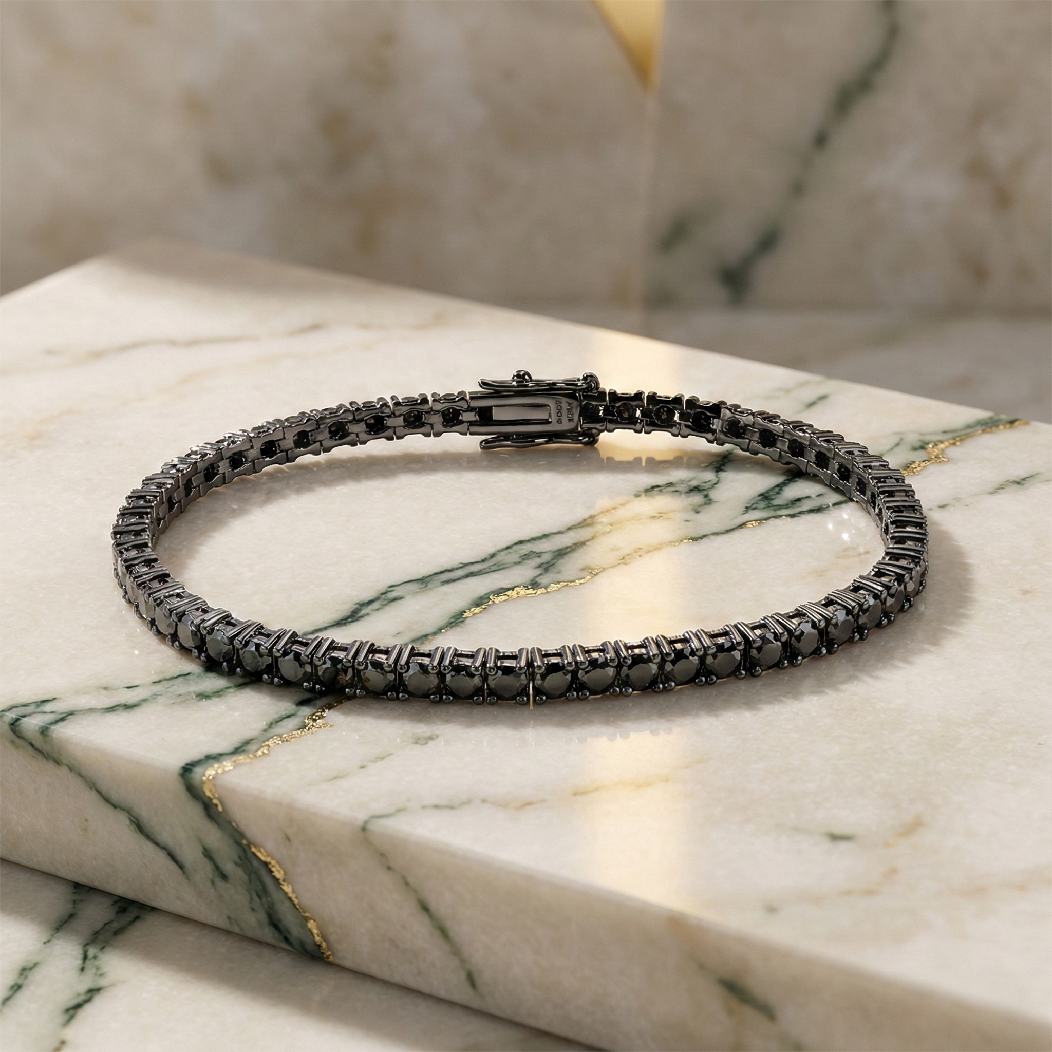 צמיד טניס אבנים שחורות