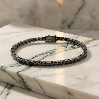 צמיד טניס אבנים שחורות