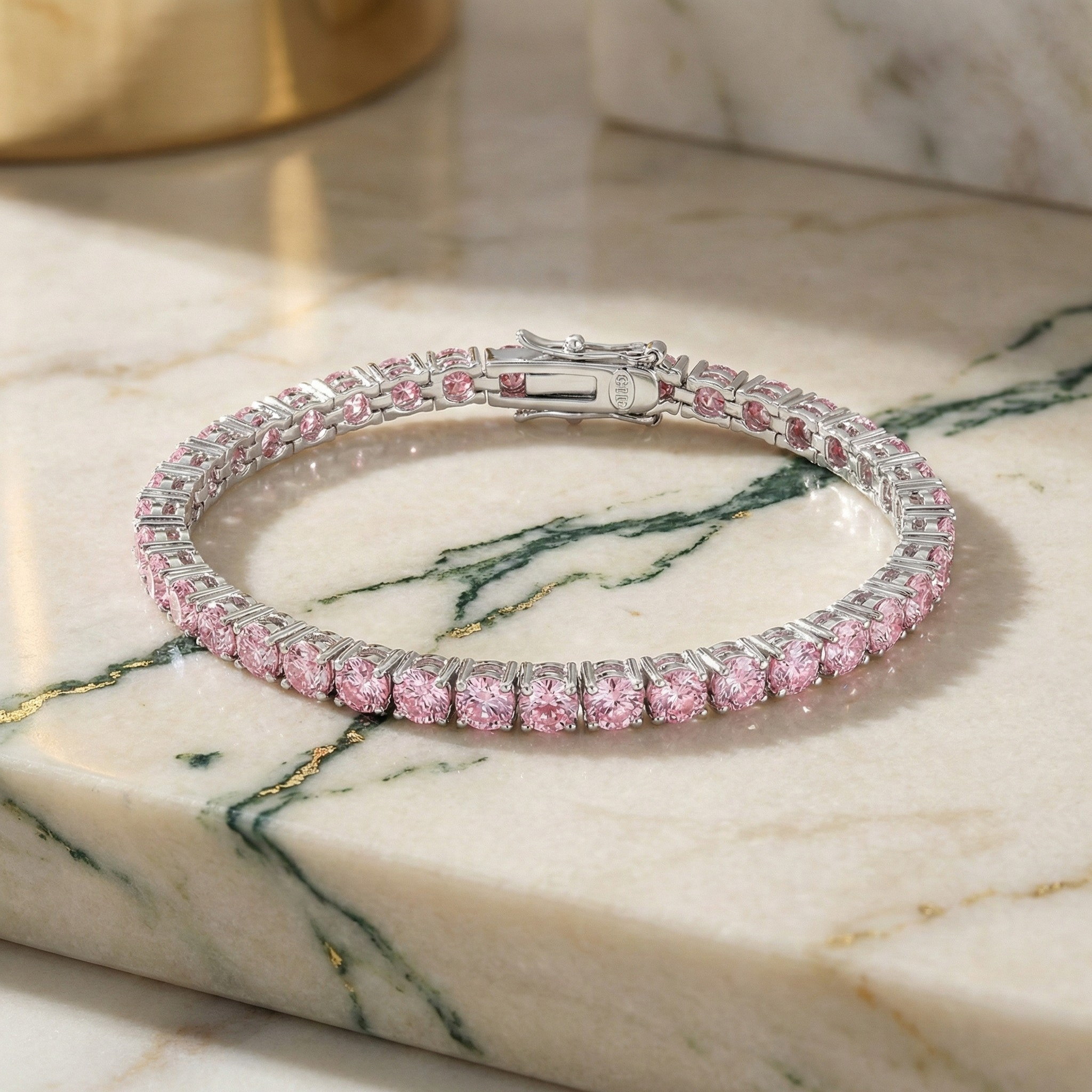 צמיד טניס אבנים ורודות