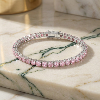 צמיד טניס אבנים ורודות