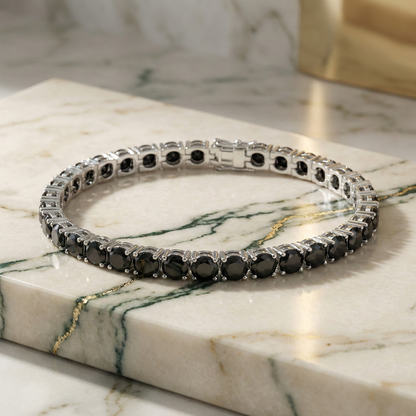 צמיד טניס אבנים שחורות